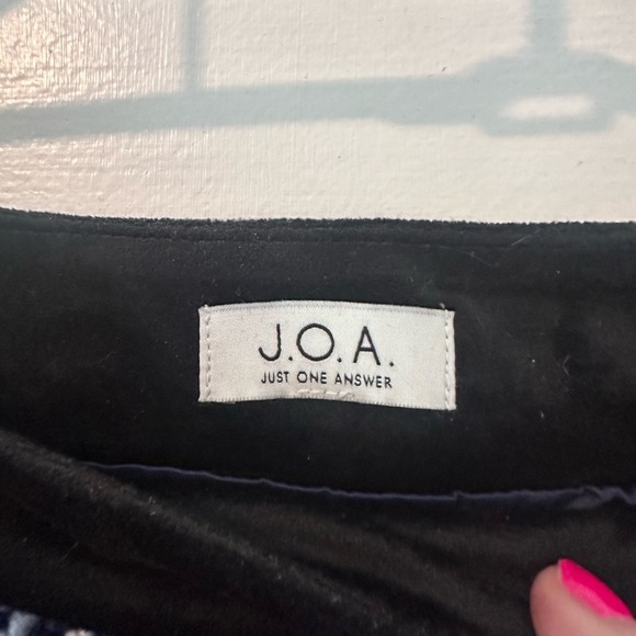 J.O.A. Fringed Mini Skirt in Navy Plaid - Picture 7 of 7